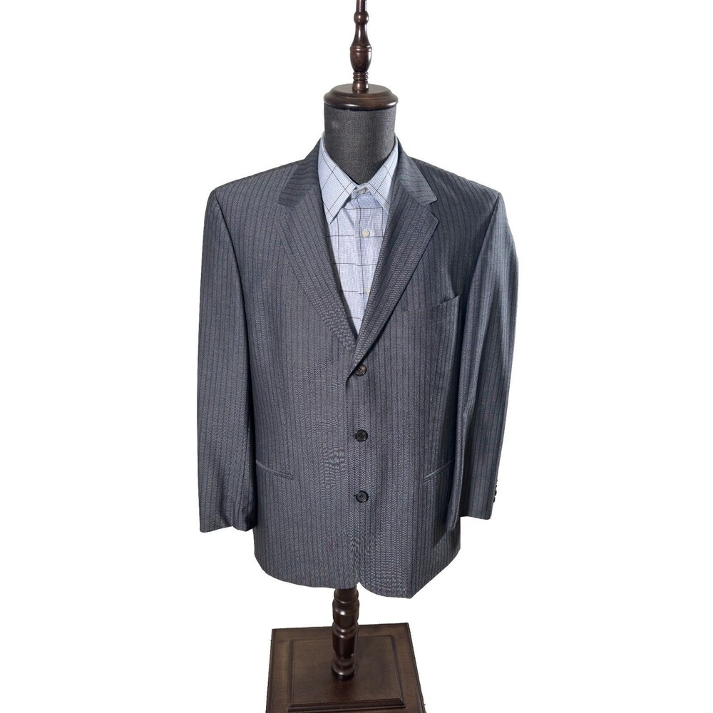 Hugo Boss Suit 42R Gray Striped lightly used